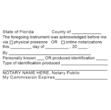 florida acknowledgment notary st