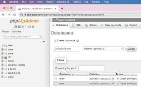 phpmyadmin how to create a database