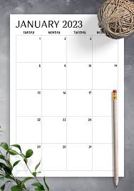 printable minimal monthly calendar pdf
