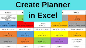 Create Daily Weekly Planner In Excel