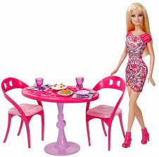 barbie doll and dining room set at best
