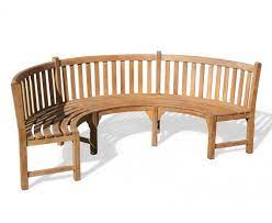 henley teak curved garden bench semi