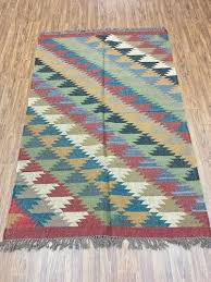 wool jute rug kilim rug handmade