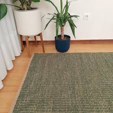 large jute and pine green rug
