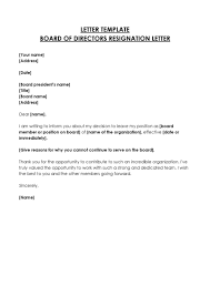board resignation letter exles