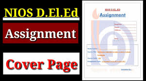 Nios D El Ed How To Design Cover Page Assignment Cover Page Design