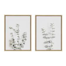 Sylvie Neutral Botanical 18 In X 24 In Framed Painting Canvas Art Prints By Kate And Laurel Set Of 2 Size 2 Piece 18x24