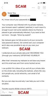 Security awareness poster used to educate people on how to recognize fake emails cyber security education cyber security awareness information technology humor. Online Scammers Blackmail Victims Claiming They Have Their Webcam Footage Of Satisfying Themselves Daily Mail Online