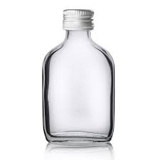 miniature 50ml clear glass flask bottle