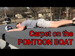 installing carpet on the pontoon boat
