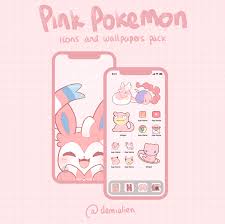 pink pokemon phone icon and wallpaper
