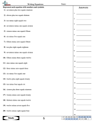 writing equations worksheet with answer