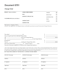 Change Order Form Template For Excel Construction Doc Sample