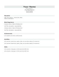 Simple Resume Templates Simple Student Resume Simple Resume Format