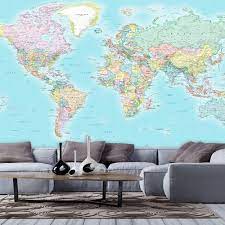Detailed World Political Map Wall Mural