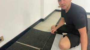 how to cut in carpet tiles without a