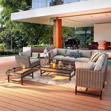 Wicker Patio Conversation Seating Set