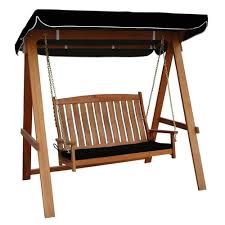 Seat Hardwood Swing With Canopy