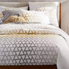 embroidered fading triangle gold gray