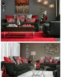 Grey And Red Living Room