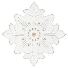 distressed white flower wood wall decor