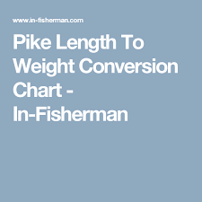Pike Length To Weight Conversion Chart In Fisherman