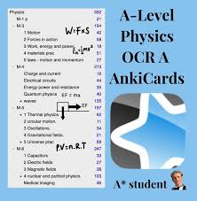A Level Physics Anki Flashcards Ocr A