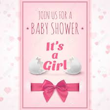 Its A Girl Template For Baby Shower Celebration Or Baby Announcement