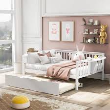 Godeer White Full Size Daybed With Twin