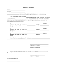 affidavit of residency fill out sign