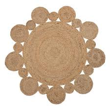 natural straw carpet with circles