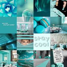 Teal aesthetic wallpaper for pc. Teal Wall Collage Kit Teen Girl Room Decor Aesthetic Photo Etsy Israel