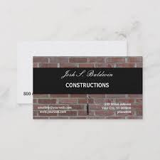 The card shown is black and white, however the card builder supports full color and many of the blanks provided have vibrant colors and images as backgrounds. Modern Simple Builder Brick Wall Construction Business Card Business Card Branding