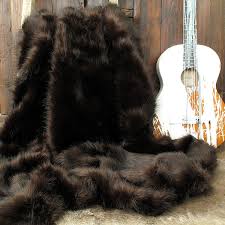 brown bear fur throw large brown fur