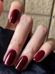 minimalist burgundy nail art
