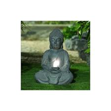 Luxenhome Meditating Buddha Gray Mgo