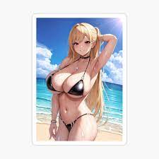 Ecchi sexy huge boobs beach bikini anime girl oppai