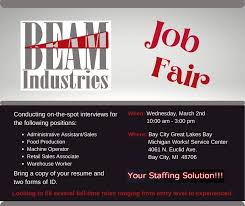 job fair b e a m industries inc