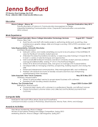 Resume Sample For Student Sample Of Simple Resume For Students
