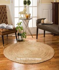 natural round braided jute rug 2ft