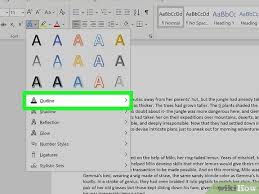 how to make outline text in word with