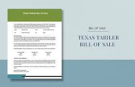 texas trailer bill of template