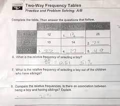 lesson 5 4 two way frequency tables