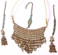 designer gold necklace set in patiala