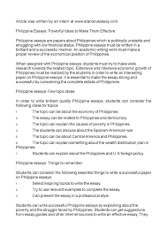 Example of position paper about poverty in the philippines. Calameo Philippine Essays Powerful Ideas To Make Them Effective
