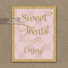 printable candy buffet sign pink gold