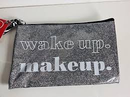 2 glitter makeup bags with cute sayings