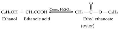 when ethanol reacts with ethanoic acid