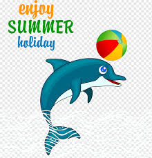 summer holiday banner joyful dolphin