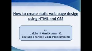 create static web page using html